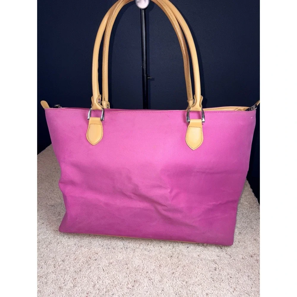 Pegasus Pink‎ & Tan Large Y2K Canvas Tote Shoulder Bag Carry-on